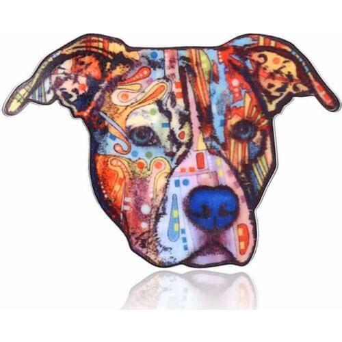 Individual A Pug German Shepherd Wolf Dog Brooch Pin Animal Acrylic Broaches Accessories Costumes Jewelry Personality BC17Y051M3