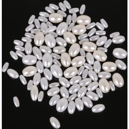 Size 1.8mm2mm 200pcs/100pcs/50pcsOval Rise Shape Plastic Imitation ABS Pearl Loose Spacer DIY Beads for Jewelry Findings Making
