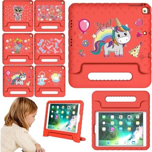 Case For iPad 5th 6th 9.7 / air 1 2 Cartoon Kids Safe Cover For iPad 2 3 4 Mini 1 2 3 4 5 Funda Pro 9.7 inch Handle Stand Case