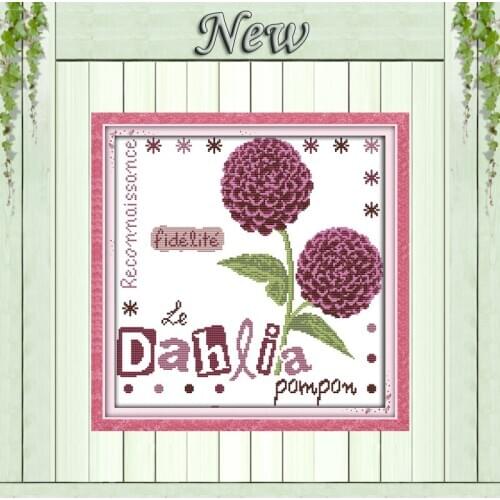 Dahlia Hydrangea beauty flower decor painting counted print on canvas DMC 11CT 14CT kits Cross Stitch embroidery needlework Sets