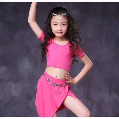 Hot-Selling kids/children Belly Dance Costume Set Top+Skirt Child Bollywood dance Costume Dresses Girls dance do ventre Suits