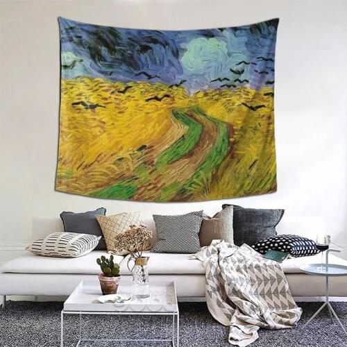 Van Gogh Tapestry Monet Painting Tapestry Wall Bedspread aesthetic Home Decor For Bedroom Dorm