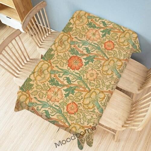 Classic William Morris Bird Leaves Flower Floral Pattern Water Resistant Linen Wall Art Tapestry Funiture Cover Desk Table Cloth