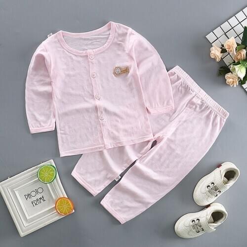 Sets For Girls Baby Summer Sleepwear Thin Type Boy Outfits Pure Cotton Suit Children Pajamas Air Conditioning Wearing Nightgown