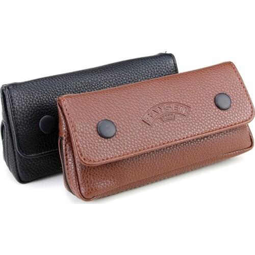 High Quality Leather Bag Double Button Smoking Bag Brown Outdoor Tobacco Pipe Bag Smoke Pouches