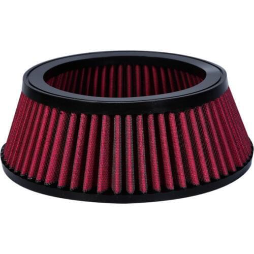 Motorcycle Red Round Reusable Filter Element For High Flow Round Tapered Tall Washable Air Cleaner