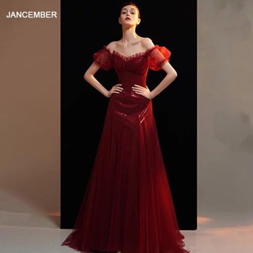 LDR89 Red Evening Dress Toast Dress Bride 2021 Red New Style Fairy Appreciation Dinner Arms Hiding Wedding Evening Gown