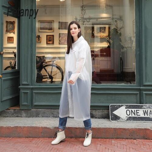 Lightweight Fashion EVA Women Raincoat Thickened Waterproof Rain Coat Women Clear Transparent Camping Waterproof Rainwear Suit