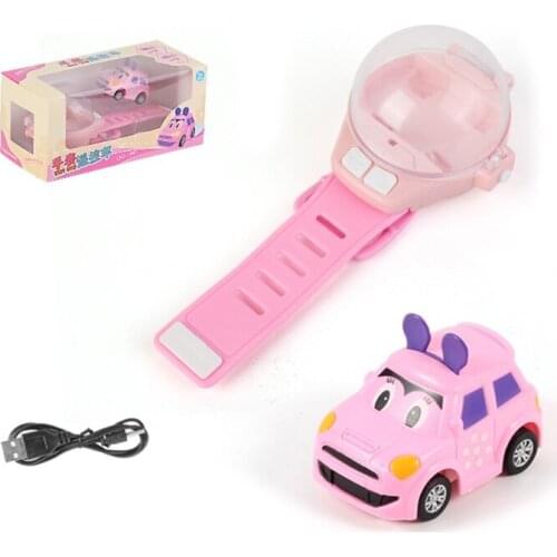 D7WF USB Charging Mini Car with Detachable Wrist Strap Wearable Watch RC Car Handhold Portable Mini Watch Car Electric Gadget