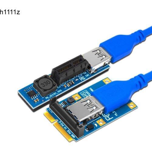 Mini PCIE to PCI-E X1 Expansion Card Riser Card PCI Express Extension Cable SATA Power Connector 60CM USB3.0 Cable PCIE Extender