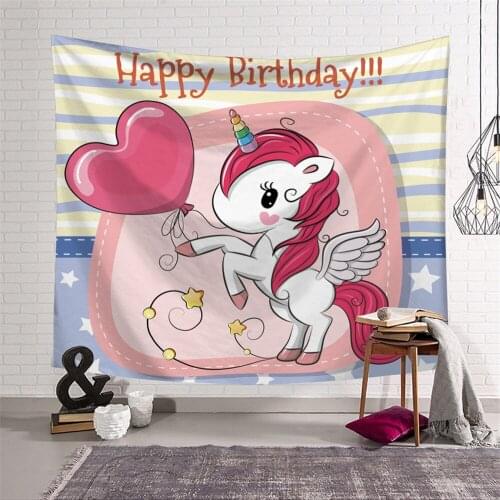 Fashion Cartoon Unicorn Tapestry Multifunctional Wall Hanging Decor Tabel Cover Sand Free Beach Towel Home Decorative