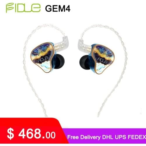 FIDUE GEM4 4BA Earphones HiFi Headphones with Detachable Cable IEMs