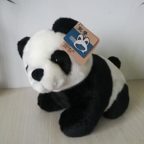 About 35cm squatting panda plush toy soft doll throw pillow toy Christmas gift w4696