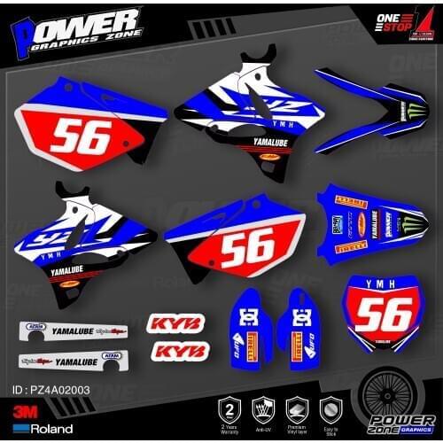 PowerZone Custom Team Graphics Backgrounds Decals 3M Stickers Kit For YAMAHA 2002-2014 YZ125 YZ250 003