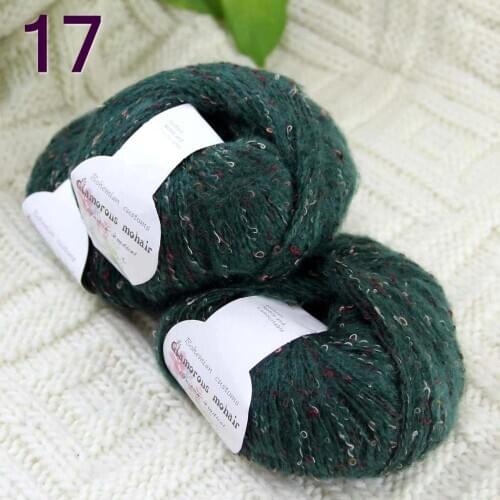 Sale 3SkeinX50gr Luxury Fluffy Soft NEW MOHAIR Shawls Hand Knit Crochet Yarn Dark green 825-17-3