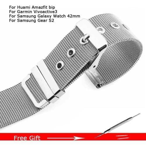 Milanese Metal Strap for Xiaomi Huami Amazfit Bip Smart Watch Band 20mm Stainless Steel Wristband Bracelet for Amazfit Bip Strap
