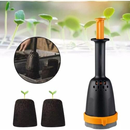 Soil Block Maker Manual Plant Flowerbed Soil Block Maker, for Seedlings Cuttings Greenhouses Bulb Planter Lawn and Garden Tool