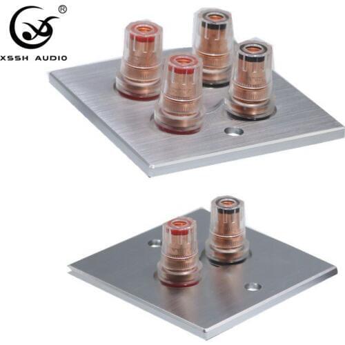 1 set XSSH Hi-End Red Copper Amplifier Speaker Terminal Female Short Version Including Binding Post and Plate Socket