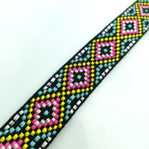 Jacquar Webbing 2cm Wide Ribbon Fabric Embroidered Style Trim Accessory For Bag Clothing
