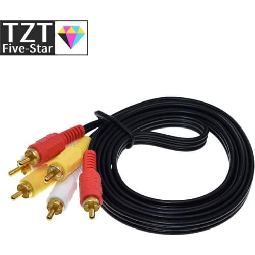 1.5M 3 RCA to RCA Male to Male Cable DVD Cable Audio Video TV Cable Male Plug Adapter Audio Converter Video AV Cabo Wire Cord