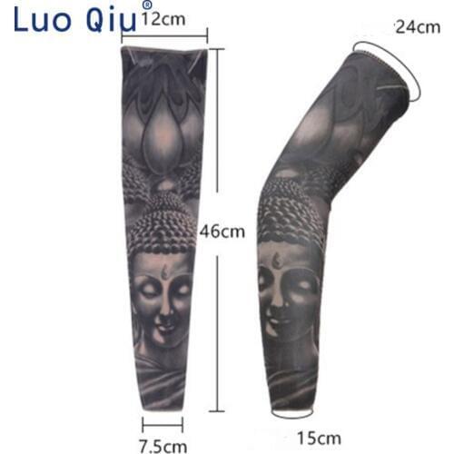 2pcs Fake Tattoo Arm Sleeves Covers Case UV Sun Cooling Protection Arm Warmers 3d Print Unisex Workout Arm Sleeves Quick Dry