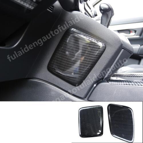 2pcs For Honda CRV CR-V 2017-2019 Interior Carbon fiber ABS Gear Shift Box Panel Side Trim Cover Car Styling