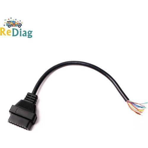 20pcs/lot Free Shipping OBD2 16Pin Female Connector to Opening OBD Cable OBDII OBD-ii 16 Pin OBD 2 Adaptor 30CM Length Hot Sale