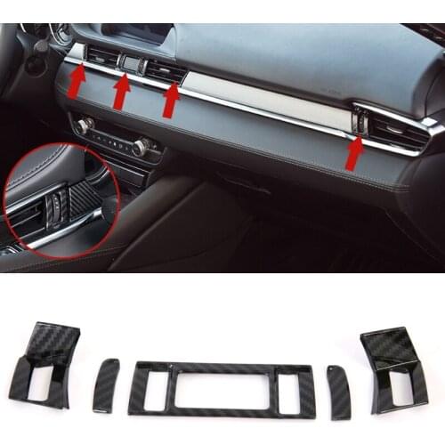 2019 2020 For Mazda 6 M6 Mazda6 Atenza ABS Carbon Fiber Inner Air Conditioning Vent Outlet Cover Trim 5pcs/set