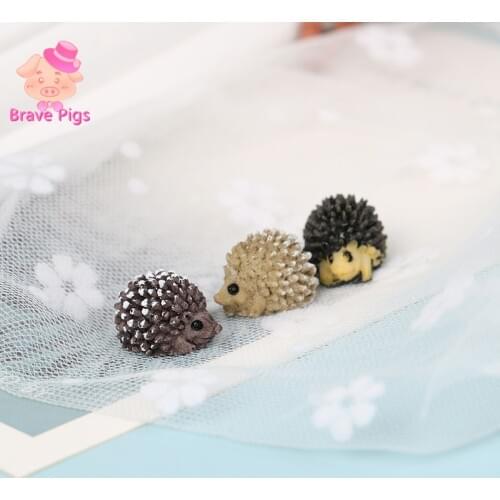 3Pcs/1pc Set Garden Resin Crafts Artificial Miniature Ornament Hedgehog/PIG/ Decor Fairy Garden Mini Rabbit Hare Animal