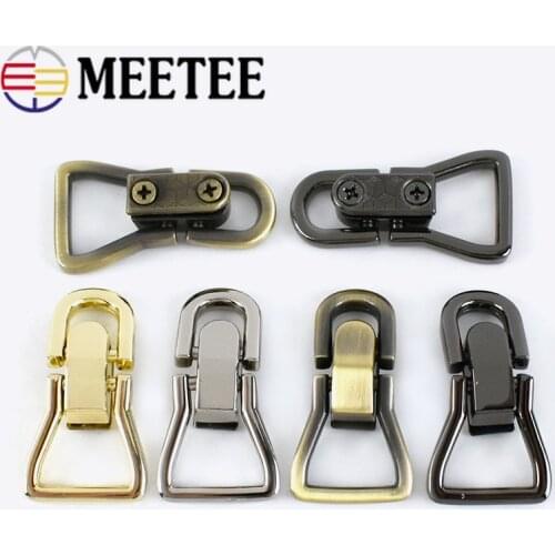 4/10pcs Meetee D Ring Metal Buckles Bags Hanging Double Buckle Hook Bag Chain Luggage Hardware Decoration Accessories