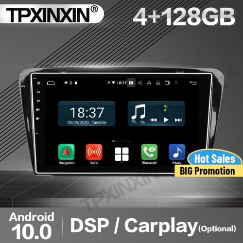 4+128G Carplay Car Radio 2 Din Stereo Receiver Android For Skoda Octavia 2014 2015 IPS DSP GPS Navigation Player Audio Head Unit