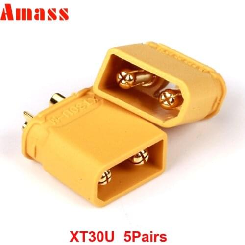 5 Pairs/10 Pairs Amass XT30U Connector Male and Female 2mm Golden Plated Banana Plug for RC ESC Battery
