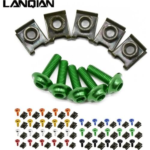 6mm Motorbike CNC Fairing body work Bolts Screws 5 pcs For Kawasaki Zephyr 750 ZEPHYR 750 ZEPHYR750 ZR-7/S ZR7/S GPZ900R