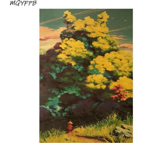 Anime My Neighbor Totoro Kraft Paper Poster Wall Sticker Home Decoration