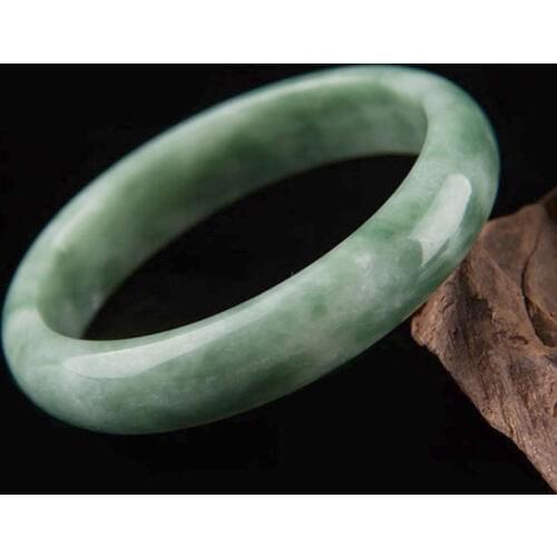 Drop Shipping Cheaper Natural Burmese Emerald Green Bangles Round Carbonate Bracelets Bangles Gift For Women Jade Jewellery