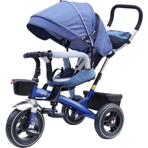 Childrens tricycle 4 in 1 bicycle 1-6 years old rotating seat multi-function baby stroller