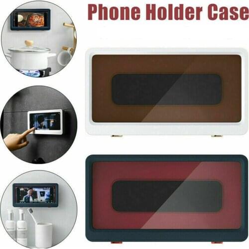 Home Wall Waterproof Mobile Phone Box Self-adhesive Holder Touch Screen Bathroom Phone Shell Shower Sealing Storage Box