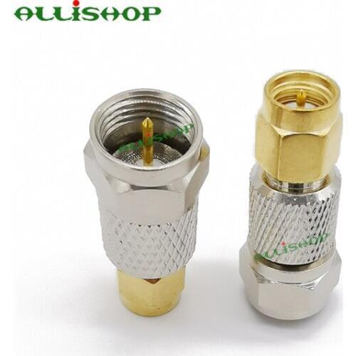 F Male to SMA Male RF Coaxial Connector M/M Antenna Auto Radio Adapter F TV plug male to SMA male RF Coaxial connector straight