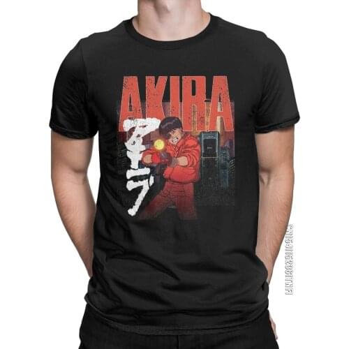 Akira Kaneda Tetsuo T Shirts For Men Pure Cotton Vintage T-Shirts Crew Neck Tees Classic Short Sleeve Tops Summer
