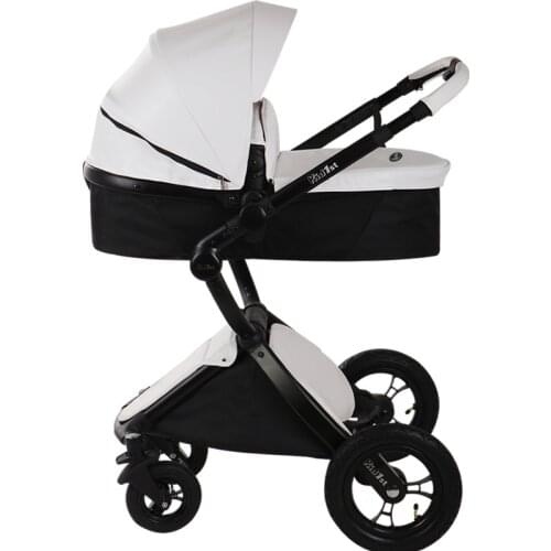 Baby stroller leather two-way high landscape shock absorption baby stroller can sit and lie on the trolley baby stroller