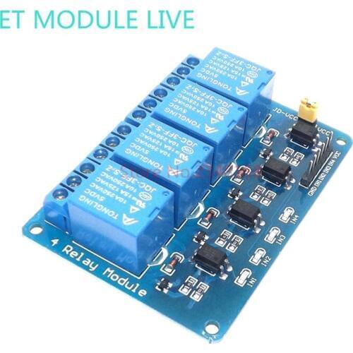 MH-ET LIVE 4 Channel Relay Module with optocoupler 5V low level trigger Board Shield For PIC AVR DSP ARM MCU Arduino
