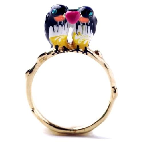 Cute Ring Accessories Romantic Meaningful Gift Enamel Lovely Swallow Anniversary Ring For Women