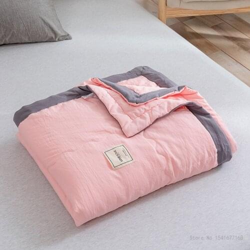 Washable summer ice silk air conditioning thin quilt adult kids home textiles high density luxury bedding queen king size