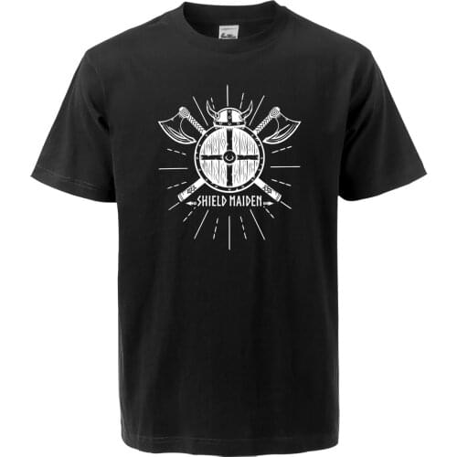 TV Show Vikings Shield Maiden Mens Tshirt 2019 Summer Short Sleeve O-Neck Shirt Harajuku Cotton Men T-Shirt Brand Punk Tee Shirt