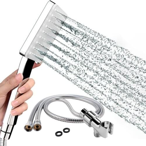 Shower Head High Pressure Rainfall Stainless Steel 6 Spraying Setting W/ Bracket
