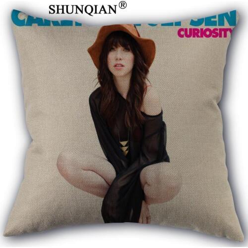 Carly rae Pillowcase Cotton Linen Square Zippered Pillow Cover Unique Design Customize Your Picture 45x45cm one side