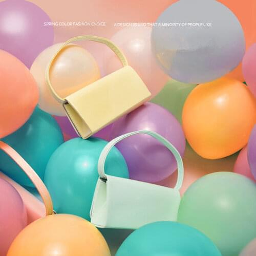 New PU Leather Women Purple Underarm Bag Retro Solid Color Ladies Baguette Handbags Fashion Design Girls Small Shoulder Bags