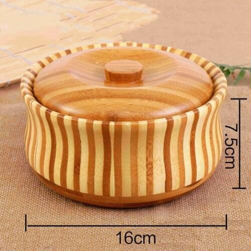 Natural 2021New Wooden Bowl Zebra Pattern whith Lid Primitive Handmade Beer Rice Water Househould Eco-Friendly Milk Tea Noodles