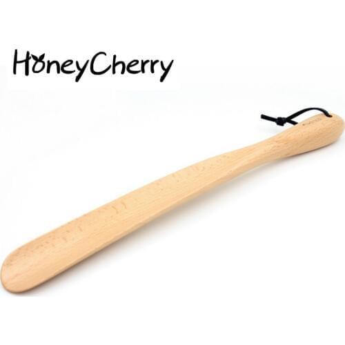 New European Shoehorn Comfortable Pulling Sabot Out Real Shoes For Shoe Pumping Wooden Handle 38cm