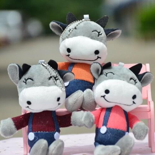 New Cute Plush Cow Keychain Fur Animal Calf Doll Car Key Chain Girl Bag Pendant Accessories Keyring Holiday Gifts